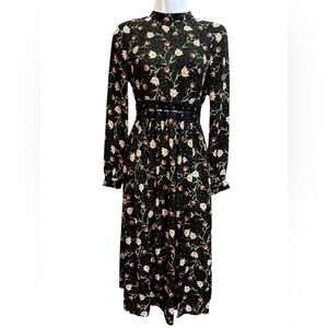 Whimsigoth Floral Cut Out long sleeve Maxi Dress